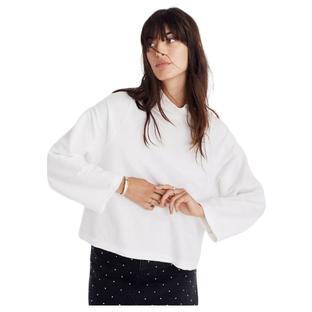 Madewell Texture And Thread Texture Mockneck Swea… - image 1